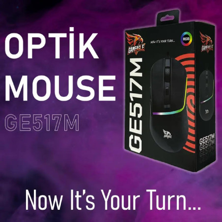 GAMEAGLE GE517M KABLOLU MOUSE (SİYAH)	