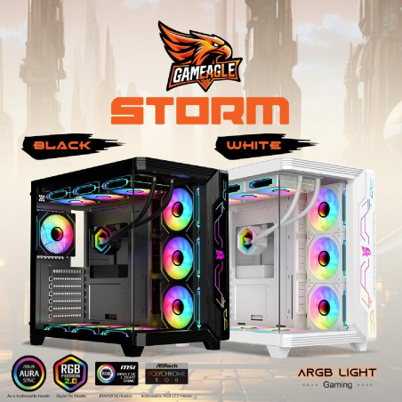 GAMEAGLE STORM BİLGİSAYAR KASASI / 850W + 80 MODULER POWER / 360MM SIVI SOĞUTMA (SİYAH)	