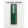 8 GB DDR3 1600 MHZ  MASAÜSTÜ PC RAM  