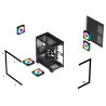 GAMEAGLE 750W + 80 BRONZE POWER 5 ARGB FANLI MİNİ AKVARYUM KASA ( SİYAH )