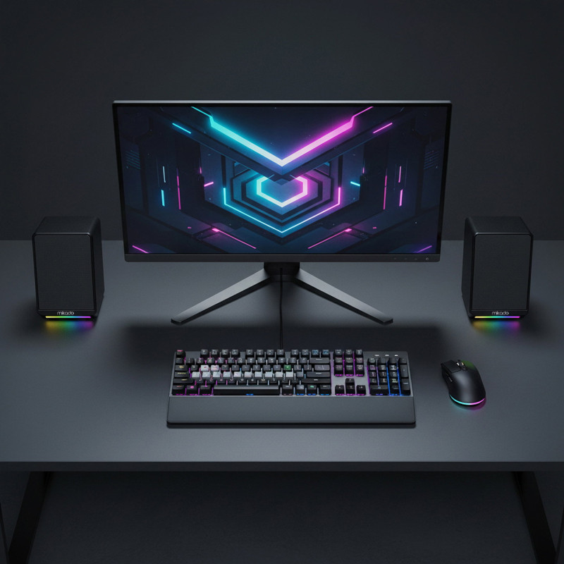 MD-178 2.0 3W*2 SIYAH RGB AYDINLATMALI USB + 3.5MM