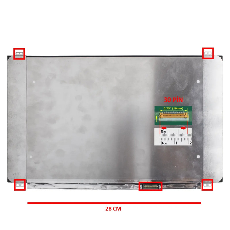 15.6" 30 PİN FHD DAR KASA MAT VİDALİ  NOTEBOOK EKRAN