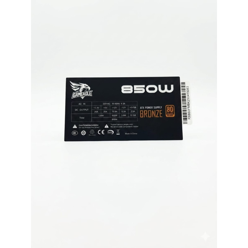 GAMEAGLE 850W +80 MODULER BRONZE ATX GÜÇ KAYNAĞI SİYAH ( PSU )