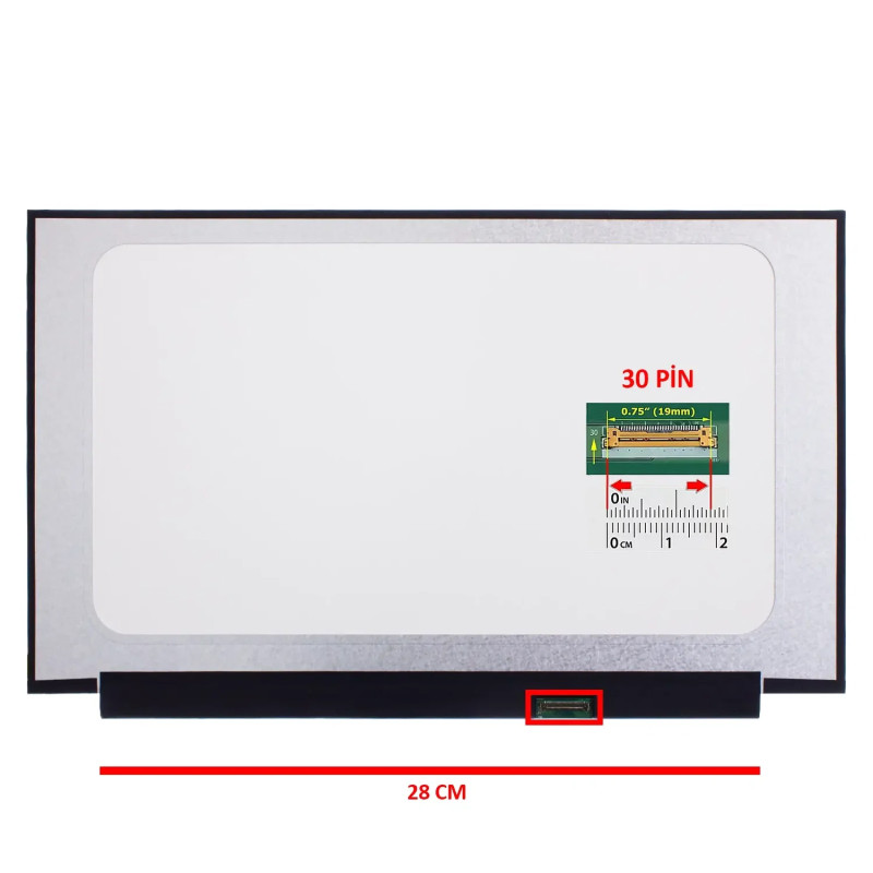 15.6" HD 30 PİN SLİM LED DAR KASA  VİDASIZ MAT NOTEBOOK EKRAN 