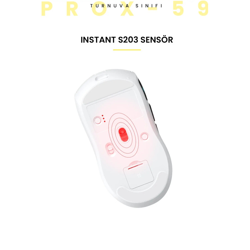Gameagle Prox-59 Kablosuz + Bluetooth + 2.4G + Kablolu Ultra Hafif 59gr 12800DPI Oyuncu Mouse