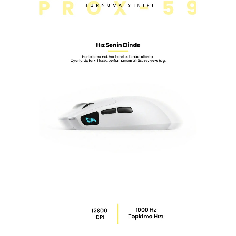 GAMEAGLE PROX-59W KABLOSUZ MOUSE (BEYAZ)	