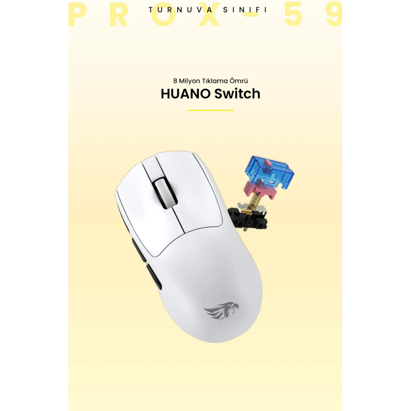 GAMEAGLE PROX-59W KABLOSUZ MOUSE (BEYAZ)	