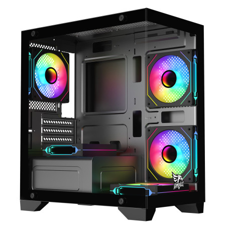 GAMEAGLE TORNADO 5 ARGB FANLI MİNİ AKVARYUM KASA ( SİYAH )