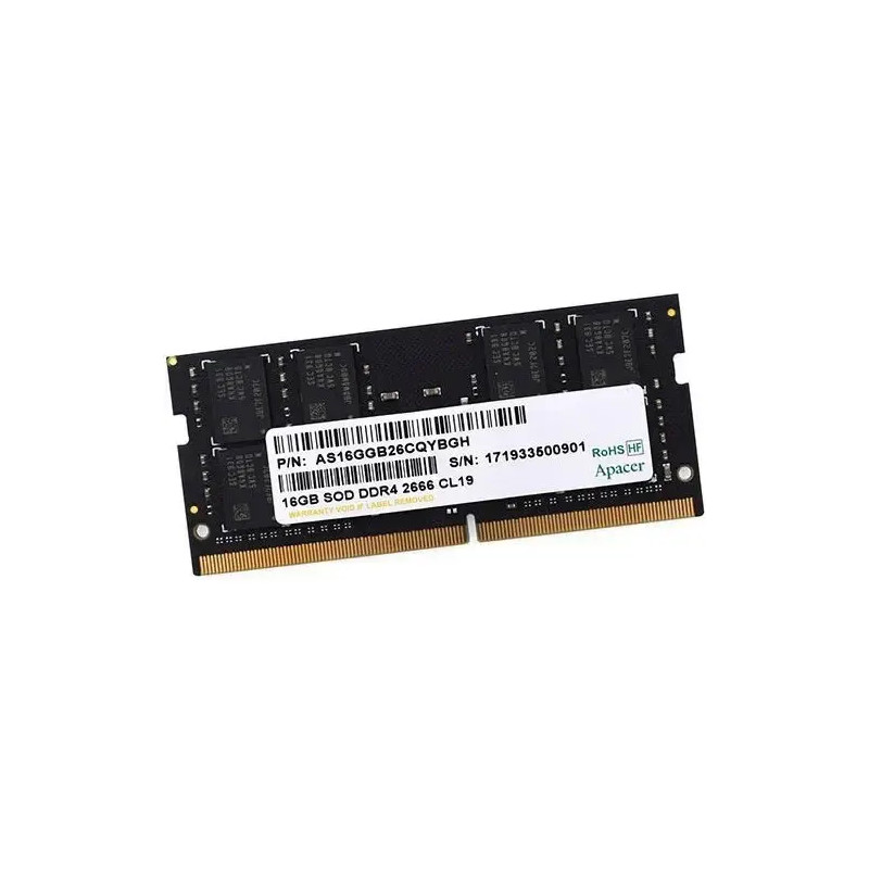 16 GB Apacer DDR4 2666 MHz CL19 Notebook RAM Ürün Açıklaması Apacer 16 GB DDR4 Notebook RAM, 2666 MHz çalışma hızı ve CL19 gecik