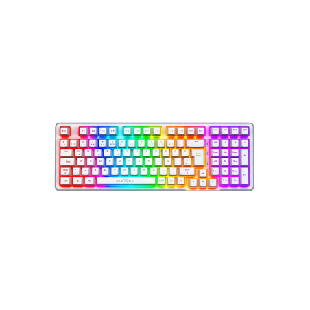 Gameagle Troya Kablosuz 2.4Ghz/Bluetooth+3 Mod 4000mAh RGB Full Anti-Ghosting Mekanik Oyuncu Klavyesi Beyaz