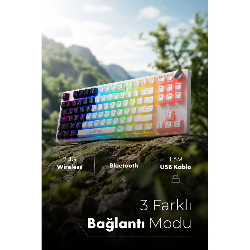 Gameagle Neon X + Auralis Beyaz + Dryo Beyaz/Siyah 3'lü Bundle Oyuncu Seti