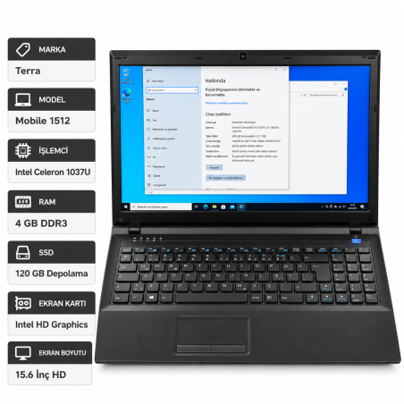 Terra Mobile 1512 Intel Celeron 1037U 4 GB DDR3 RAM 120 GB  15.6" HD Notebook - 2.EL