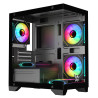 Gameagle 750W+80 Bronze Tornado 5 ARGB Fanlı Mini Akvaryum Bilgisayar Kasası Siyah