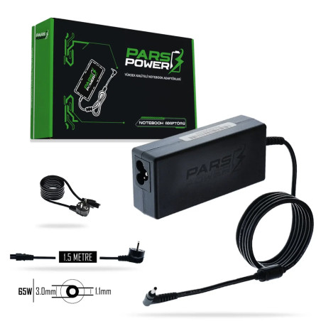 Pars Power PRS-008 65W 19V 3.42A (3.0*1.1mm) ADAPTÖR Adaptör Şarj Aleti-Cihazı 
